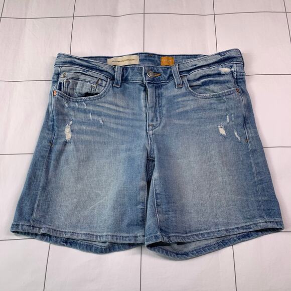 Anthropologie Pilcro & the Letterpress Shorts Womens 27 Blue Stet Denim Distress - Picture 2 of 11